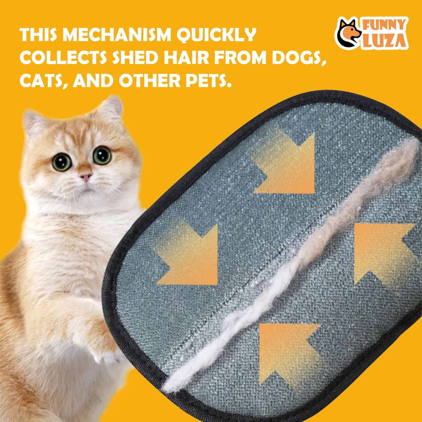 FUNNY LUZA - GLOVE PET HAIR REMOVER GLOVE