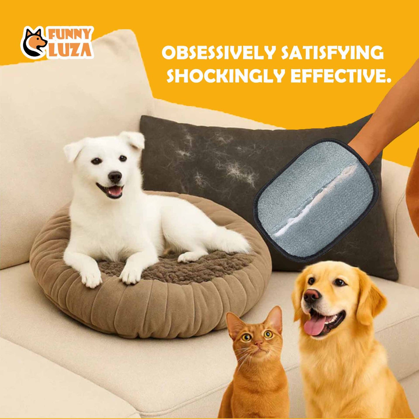 FUNNY LUZA - GLOVE PET HAIR REMOVER GLOVE