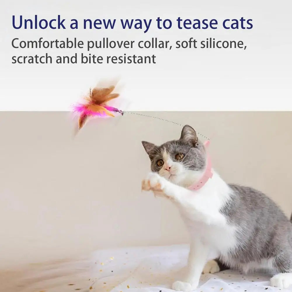 Cat Collar Feather Toy - FUNNY LUZA