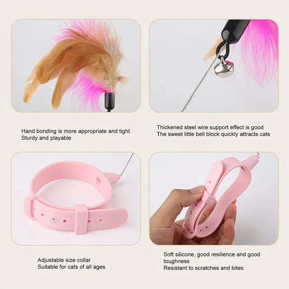 Cat Collar Feather Toy - FUNNY LUZA