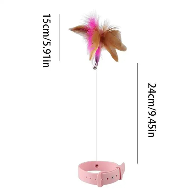 Cat Collar Feather Toy - FUNNY LUZA
