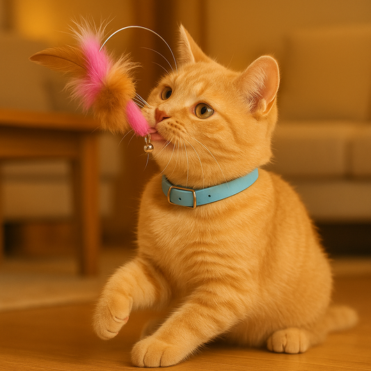 Cat Collar Feather Toy - FUNNY LUZA